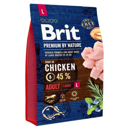 Brit Premium Adult Large L КУРКА корм для дорослих собак великих порід 3 кг (170825)